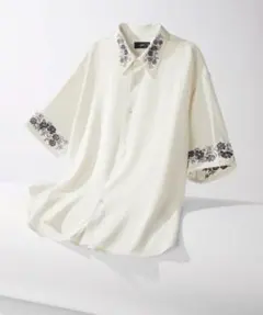 HARE トロミシシュウシャツ S ホワイト