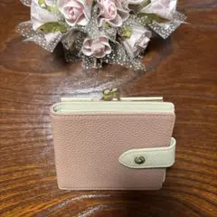 S*．様 ピンク レザー 二つ折り財布