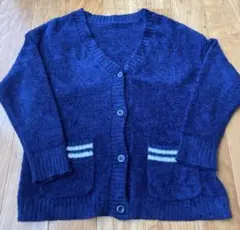 GU ネイビー ボタン付きカーディガン140㎝ フワモコ