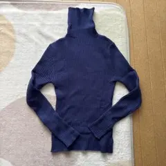 GRL タートルネックリブニットトップス k8534v S ネイビー
