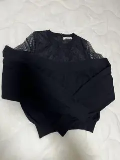 レースニットオフショルダー長袖トップス　スナイデル