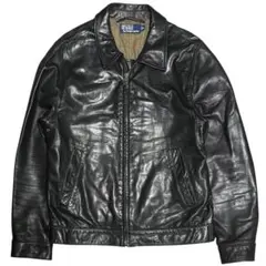 ラルフローレン 90s ビンテージ 羊革 胸ポニー レザージャケット ブラック