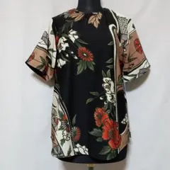 美品 和柄 チュニック カットソー 花柄 トップス