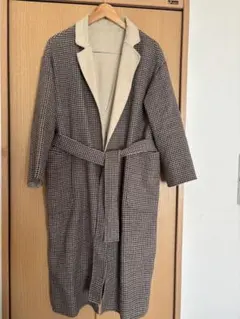 値下げ！！ミラオーウェン　チェック柄 ロングコート サイズ1