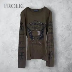 【FROLIC】　十字架　ラインストーン　Y2K グランジ　長袖カットソー　平成