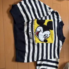 ミッキーマウス ストライプ ニットセーター M/P