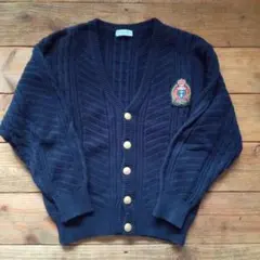 ネイビー ケーブル編み カーディガン　140cm