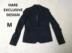 ハレ　ブラック テーラードジャケットちょっと光沢素材♡