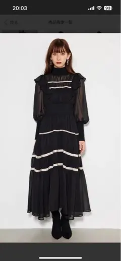 rienda テープギャザーティアード ワンピース