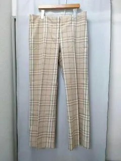 バーバリーロンドン　ベージュ　チェック　パンツ