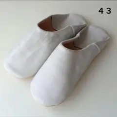 バブーシュ無地シンプル男性43 ライトグレー