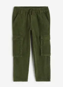 H&Ｍ　オリーブグリーン コーデュロイカーゴパンツ