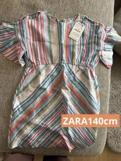ZARA Girls ストライプ 半袖ワンピース 140cm