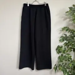 ユニクロ　UNIQLO ドライスウェットワイドパンツ　黒　ウエストゴム　シンプル