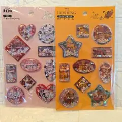 ディズニー　ライオンキング　101匹わんちゃん　ウォーターシール２枚セット