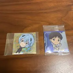 碇シンジ 綾波レイ エヴァンゲリオンウエハースステッカー2枚