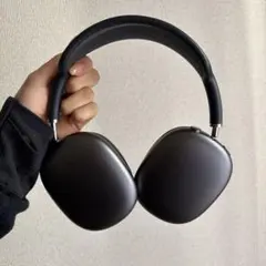 ブラック ワイヤレスイヤホン オーバーイヤー型