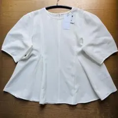 OPAQUE.CLIP ふくれジャガードペプラムブラウス　　シャツ　トップス