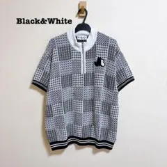 美品 Black&White BLF2703NC 半袖ニット ジャカード編みのサムネイル