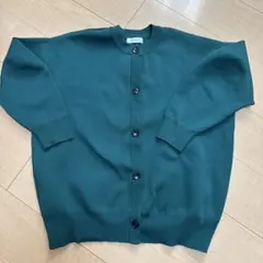 PAGEBOYダークグリーン ボタン付きニットカーディガン