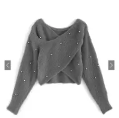 ニットショート丈グレー系統GRL