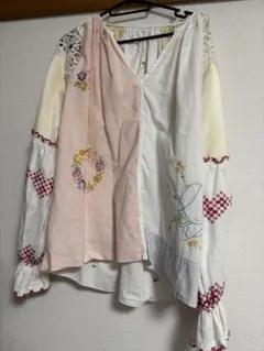 USA古着 70s80s～ ハンド刺繍 エスニックチュニックシャツ S～M - メルカリ