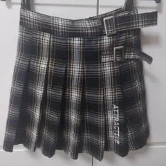 ATTRACTION プリーツスカート 黒 チェック柄 ベルト付き