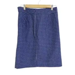バナナリパブリック スカート ストレート ドット 6 紺 タイト オフィス