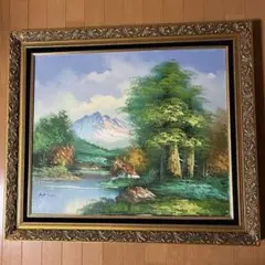 風景画 油彩 画 装飾フレーム付き