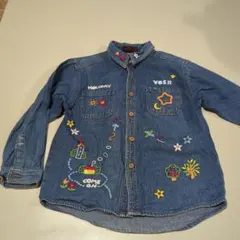 刺繍★デニムシャツ★古着女子★120★のサムネイル