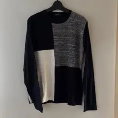 COMME CA ISM M ブラック/ホワイト ロンTシャツ　長袖　トップス