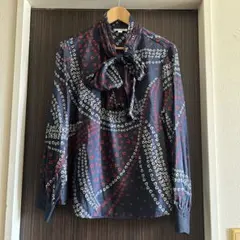 NARACAMICIE⭐︎ハート模様ボウタイ長袖ブラウス 大きいサイズ Ｖ