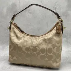 極美品✨レア コーチ ワンショルダーバッグ キャンバス×レザー ターンロック