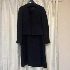 卒業　ツイードスーツ　セットアップ　紺色　9号　ワンピース