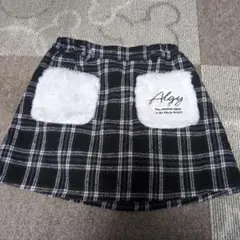 ALGY チェック柄スカート ファー付き