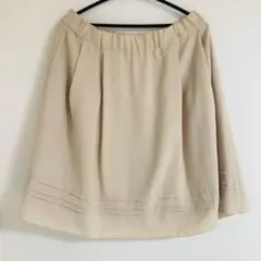 ベージュ フレアスカート リバーシブル