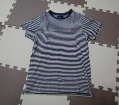 FRED PERRY ボーダー Tシャツ 半袖 ネイビー S