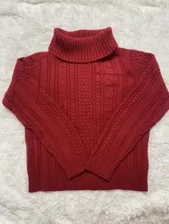 【美品!!】カールパークレーン　タートルネック　赤　リボン付き