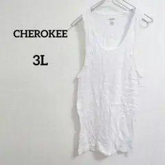 海外古着 CHEROKEE ホワイト 白 タンクトップ L/G 42-44