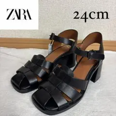 ZARA ザラ　レディース　レザー　サンダル　24cm