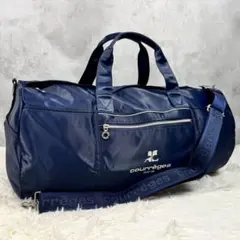 美品✨クレージュ 2way ボストンバッグ 大容量 トラベル ナイロン ネイビー