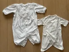 ホワイトロンパース・カバーオールセット　男女