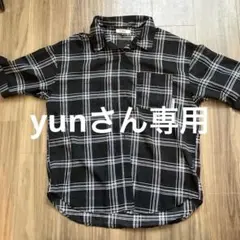 値下げ‼️ピンクラテS/160 黒白チェック 半袖シャツのサムネイル