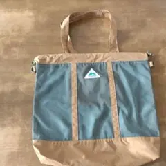 ニコアンド　CITY GREEK ナイロン メッシュトートバッグ 青ベージュ