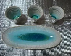 Kansaiおもてなし揃、長皿とカップ3点のセット