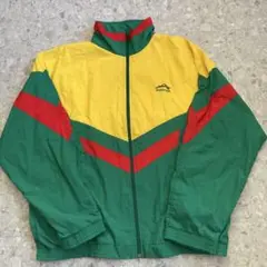 80s 「LIETUVA」 ナイロンジャケット イエロー　グリーン サイズL