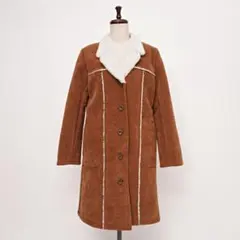 カルフリート ムートンボアジャケット コート ブラウン サイズ9*XC756