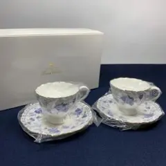 【新品・未使用品】NARUMI 口縁金彩カップルコーヒーセット