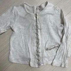 キムラタン　刺繍付きホワイトカーディガン