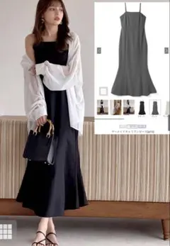 GRL マーメイドキャミワンピース ブラック ai16